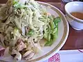Served with thick noodles in Nagasaki