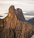 Northeast aspect of Sass Maor viewed from Passo delle Lede