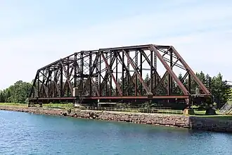 The swing span on the Canadian side in the open position in 2025