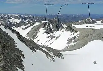 A photo of Mount Limbert viewed from the summit of Thompson Peak