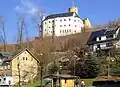 Zschopautal - Blick auf die Burg Scharfenstein