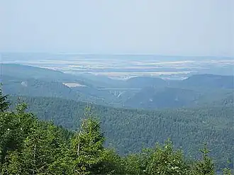 View from the Schneekopf of the Wilde Gera Viaduct (A&nbsp;71)