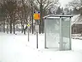 Bus stop in winter