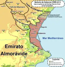 Lordship of Valencia (1094-1102) founded by El Cid in 1099 (the year of his death).