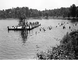 Swimming in Lake Washington at Colman Park, Seattle, Washington, U.S. in 1936.