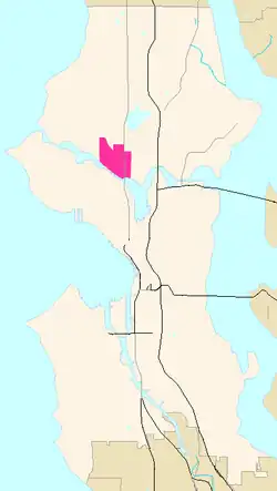 Fremont's location in Seattle
