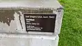 Plaque for the sculpture installed at Seattle University