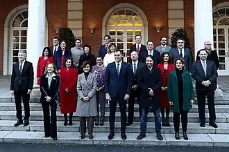 Family photo of the government of Spain