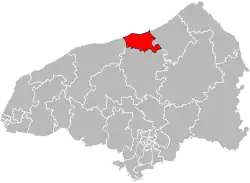 Situation of the canton of Dieppe-1 in the department of Seine-Maritime