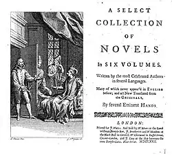 Title page of a Select Collection of novels, 1722