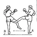 An inside leg kick.