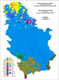 Ethnic map of Serbia by settlements, 1961