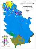 Ethnic map of Serbia by settlements, 1971