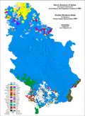Ethnic map of Serbia by settlements, 1991