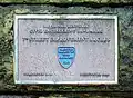 The bridge's National Historic Civil Engineering Landmark plaque
