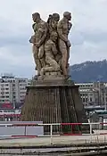 sculptural group Work and Humanity, Jan Štursa, northern bridgehead of Hlávka Bridge, Prague]