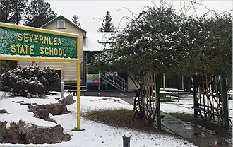 Severnlea State School with snow