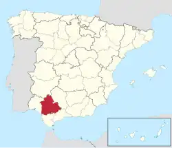Location of the Province of Seville in Spain