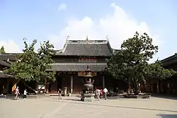 Late Qing dynasty (1644-1912) Daxiong Baodian of Longhua Temple in Shanghai, China. Rebuilt during the reign of the Guangxu Emperor (1875 -1908).