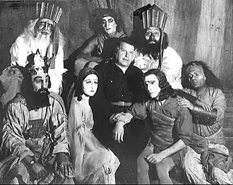 The actors starring in the play, together with the director Alexander Tuganov