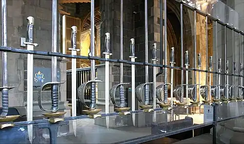 Screen of bayonets and swords in St George's Chapel