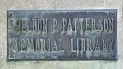 Sheldon P. Patterson memorial plaque