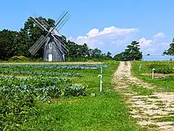 The Shelter Island Windmill, a historic landmark on Shelter Island.