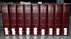 Photo of bound Shepard's Citations volumes