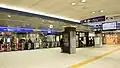 The entrance and ticket barriers in December 2016