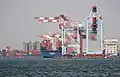 Shipping containers in Kaohsiung Harbor