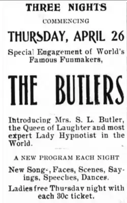 Dr. S. L. Butler performed with his wife as "The Butlers"