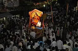Procession of Swamiji by his disciples in Kumta, 2012