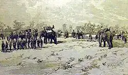Siamese Elephant-mounted artillery in Laos in 1893