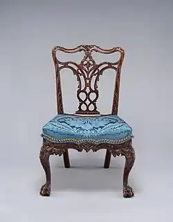 Cabriole legs with paw feet. Side Chair, American, circa 1769