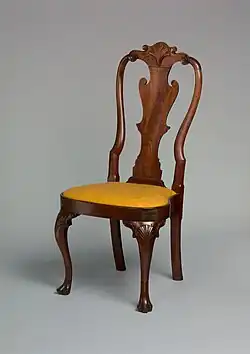 Cabriole legs with trifid feet. Side Chair, American, 1740–60