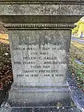 Left side of family tombstone.