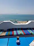 Cafe de delice and coast view