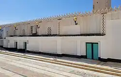 Exterior of the historic mosque, seen from an inner courtyard of the modern complex