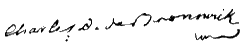 Charles William Ferdinand's signature