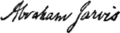 Abraham Jarvis's signature