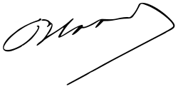 Cursive signature in ink