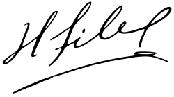 Cursive signature in ink