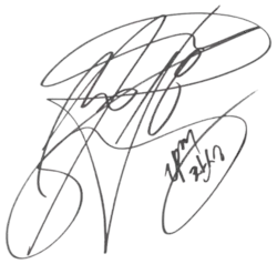 Signature of Hwang Chan-sung