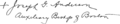 Joseph Gaudentius Anderson's signature