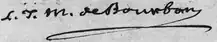 Louis Jean Marie de Bourbon's signature