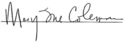 Signature of Mary Sue Coleman