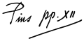 Pius XII's signature