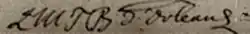 Bathilde d'Orléans's signature