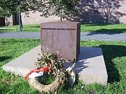 Memorial in Nuremberg opposite Frauentorgraben 49, where on 15 September 1935 the Nuremberg Laws were adopted in the ballroom of the Industrial & Cultural Association clubhouse