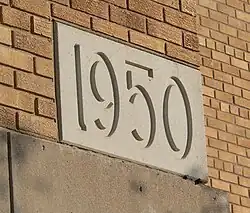 Cornerstone showing the year 1950
